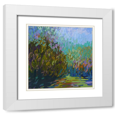 Colorfield #60 White Modern Wood Framed Art Print with Double Matting by Schmidt, Jane
