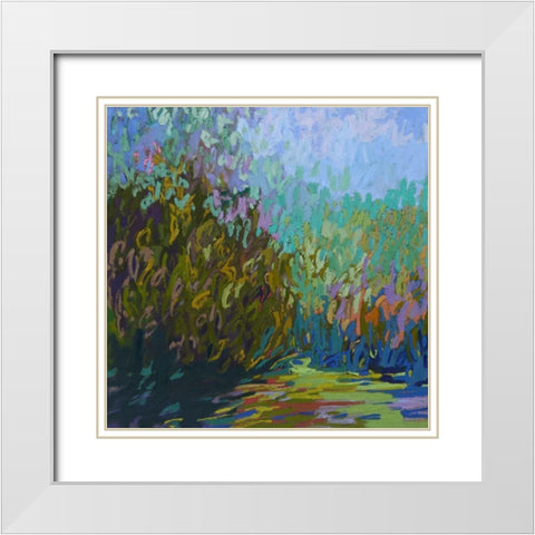 Colorfield #60 White Modern Wood Framed Art Print with Double Matting by Schmidt, Jane