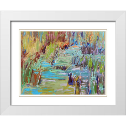 Winding Through White Modern Wood Framed Art Print with Double Matting by Schmidt, Jane