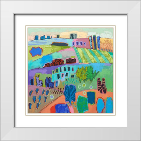 If Happy Was a Landscape White Modern Wood Framed Art Print with Double Matting by Schmidt, Jane