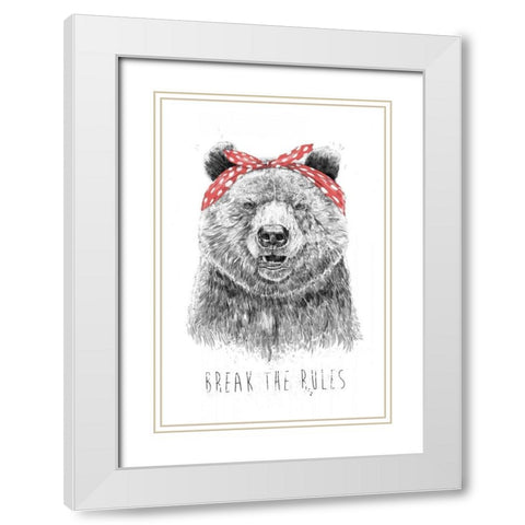 Break The Rules White Modern Wood Framed Art Print with Double Matting by Solti, Balazs