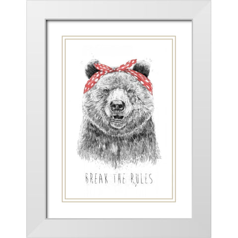 Break The Rules White Modern Wood Framed Art Print with Double Matting by Solti, Balazs