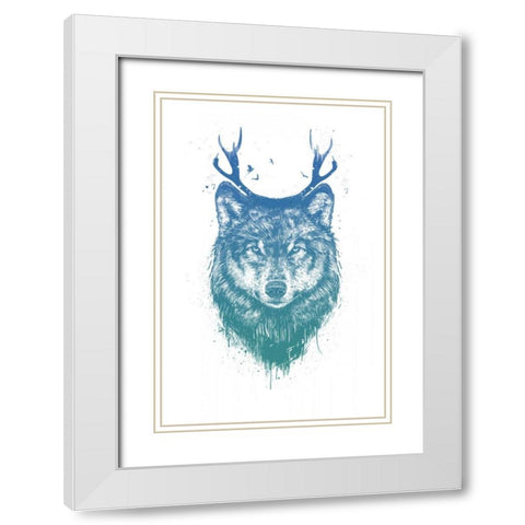 Im Your Deer White Modern Wood Framed Art Print with Double Matting by Solti, Balazs