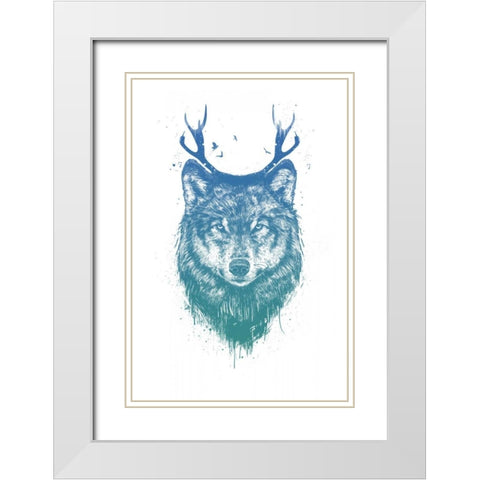 Im Your Deer White Modern Wood Framed Art Print with Double Matting by Solti, Balazs