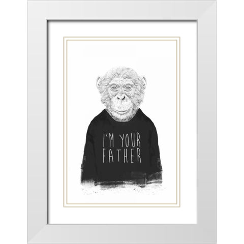 Im Your Father White Modern Wood Framed Art Print with Double Matting by Solti, Balazs
