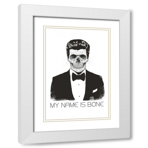 My Name is Bone White Modern Wood Framed Art Print with Double Matting by Solti, Balazs