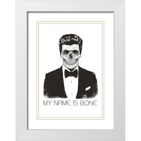 My Name is Bone White Modern Wood Framed Art Print with Double Matting by Solti, Balazs