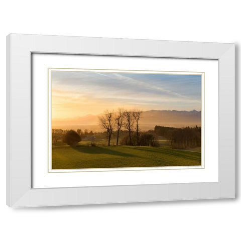 Soothing Light White Modern Wood Framed Art Print with Double Matting by Schneidersmann, Anne