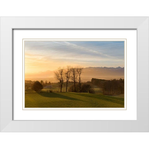 Soothing Light White Modern Wood Framed Art Print with Double Matting by Schneidersmann, Anne