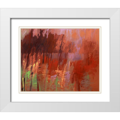 Once Autumn White Modern Wood Framed Art Print with Double Matting by Schmidt, Jane