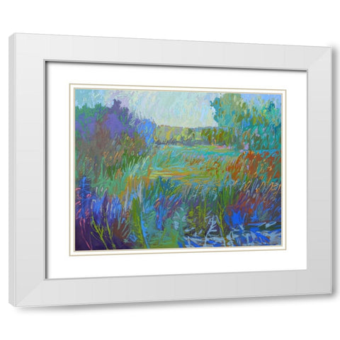 Color Field No. 67 White Modern Wood Framed Art Print with Double Matting by Schmidt, Jane