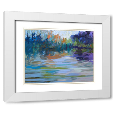 Waterways VI White Modern Wood Framed Art Print with Double Matting by Schmidt, Jane