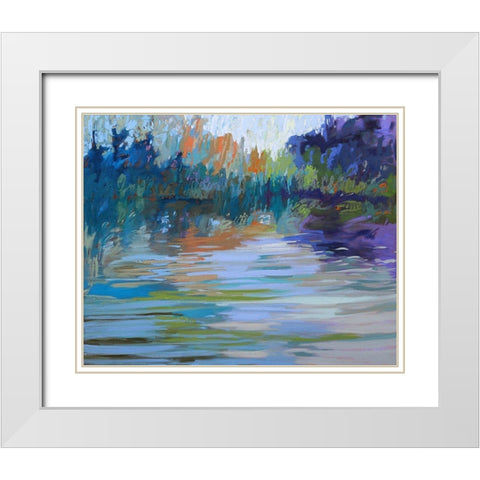 Waterways VI White Modern Wood Framed Art Print with Double Matting by Schmidt, Jane