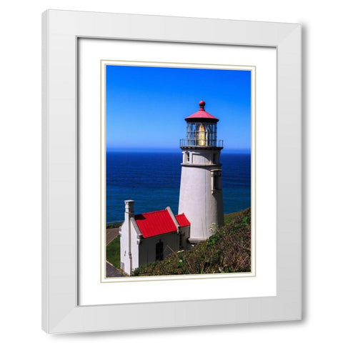 Heceta Head Lighthouse White Modern Wood Framed Art Print with Double Matting by Severn, Shawn/Corinne