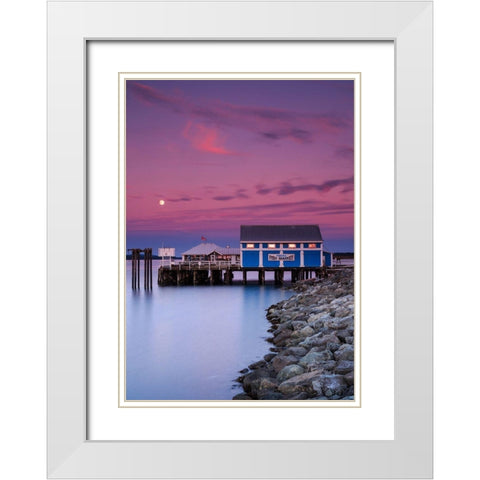 Moon over Sidney Fish Market White Modern Wood Framed Art Print with Double Matting by Severn, Shawn/Corinne