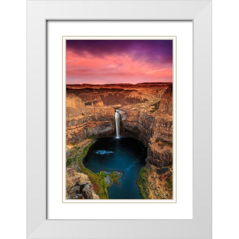 Palouse Falls White Modern Wood Framed Art Print with Double Matting by Severn, Shawn/Corinne