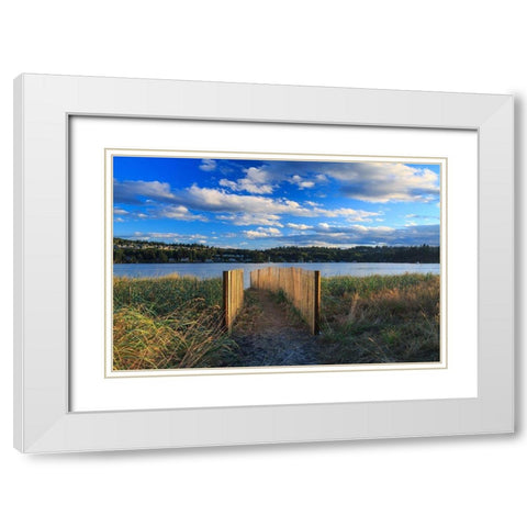 Sunset at Port Ludlow White Modern Wood Framed Art Print with Double Matting by Severn, Shawn/Corinne