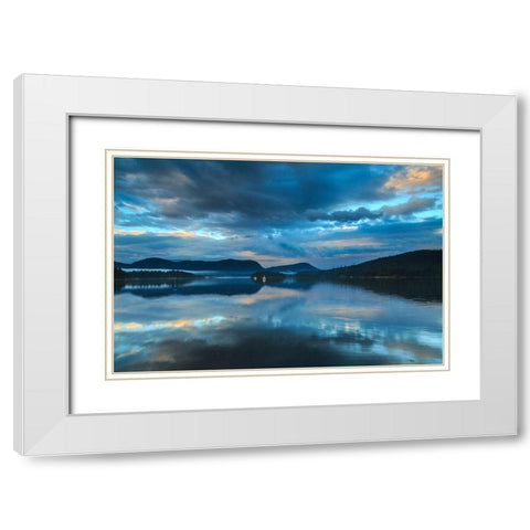 Waiatt Bay Evening White Modern Wood Framed Art Print with Double Matting by Severn, Shawn/Corinne