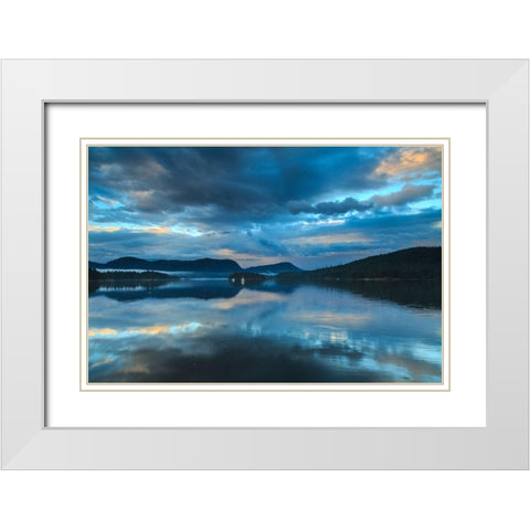 Waiatt Bay Evening White Modern Wood Framed Art Print with Double Matting by Severn, Shawn/Corinne