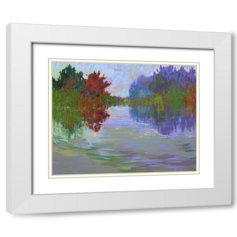 Waterways VII White Modern Wood Framed Art Print with Double Matting by Schmidt, Jane