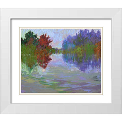 Waterways VII White Modern Wood Framed Art Print with Double Matting by Schmidt, Jane
