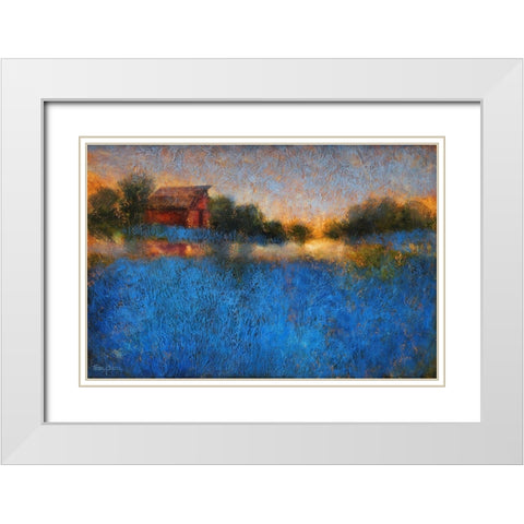Glowing Horizon White Modern Wood Framed Art Print with Double Matting by Stotts, Thomas