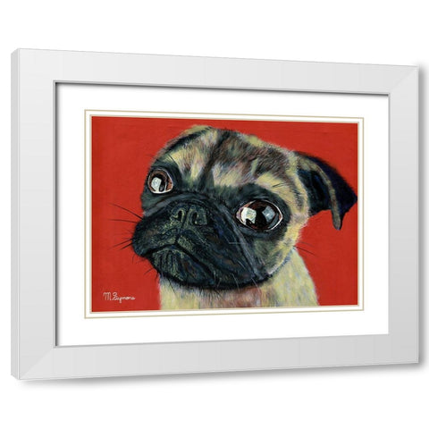 Pugly White Modern Wood Framed Art Print with Double Matting by Symons, Melissa