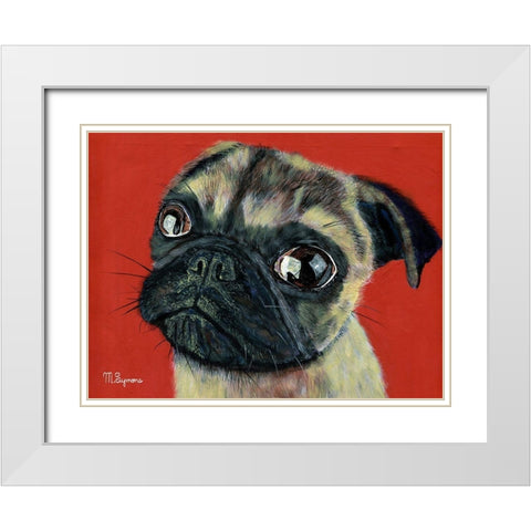 Pugly White Modern Wood Framed Art Print with Double Matting by Symons, Melissa