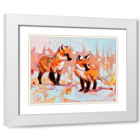My Heart White Modern Wood Framed Art Print with Double Matting by Swanson, Adam