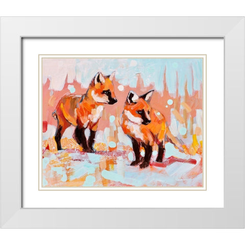 My Heart White Modern Wood Framed Art Print with Double Matting by Swanson, Adam