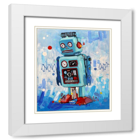 Roots White Modern Wood Framed Art Print with Double Matting by Swanson, Adam