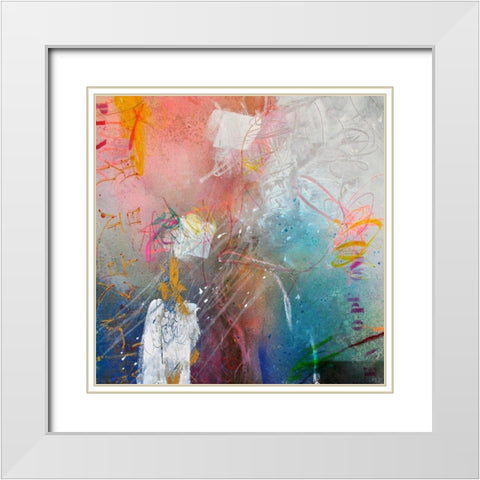 Open Your Mind No. 1 White Modern Wood Framed Art Print with Double Matting by Schubert, Bea Garding
