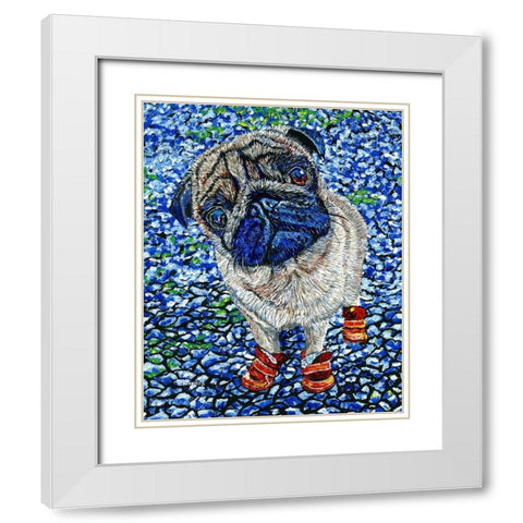 Boots White Modern Wood Framed Art Print with Double Matting by Symons, Melissa