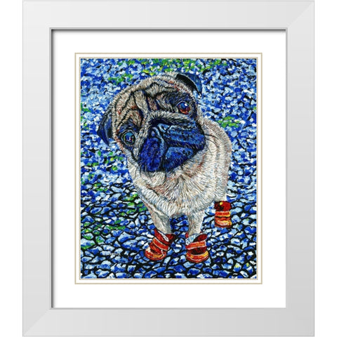 Boots White Modern Wood Framed Art Print with Double Matting by Symons, Melissa