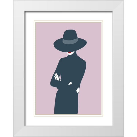 Lady No. 3 White Modern Wood Framed Art Print with Double Matting by Salvadori, Sean