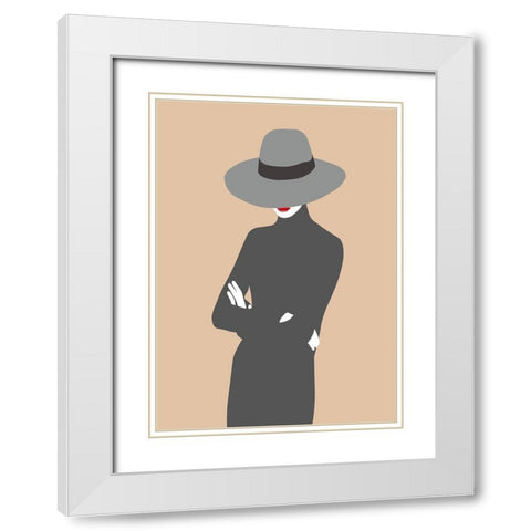 Lady No. 5 White Modern Wood Framed Art Print with Double Matting by Salvadori, Sean