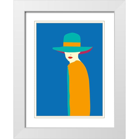 Lady No. 7 White Modern Wood Framed Art Print with Double Matting by Salvadori, Sean