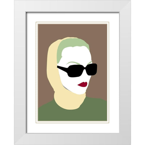 Lady No. 9 White Modern Wood Framed Art Print with Double Matting by Salvadori, Sean