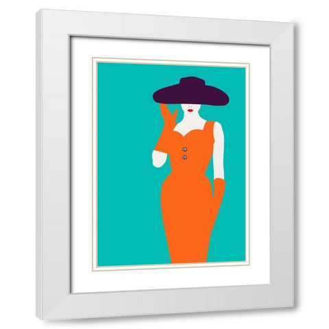 Lady No. 12 White Modern Wood Framed Art Print with Double Matting by Salvadori, Sean