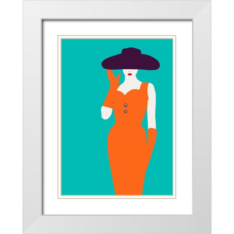 Lady No. 12 White Modern Wood Framed Art Print with Double Matting by Salvadori, Sean
