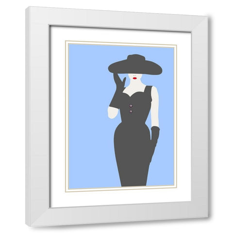 Lady No. 13 White Modern Wood Framed Art Print with Double Matting by Salvadori, Sean