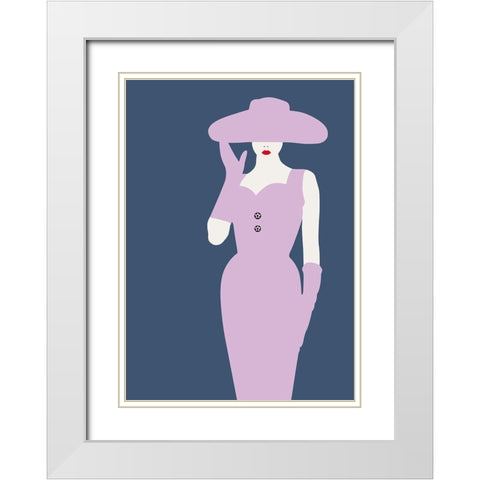 Lady No. 14 White Modern Wood Framed Art Print with Double Matting by Salvadori, Sean
