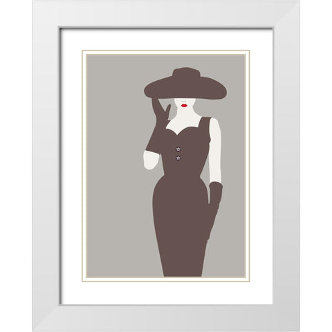 Lady No. 15 White Modern Wood Framed Art Print with Double Matting by Salvadori, Sean