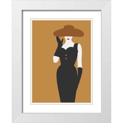 Lady No. 16 White Modern Wood Framed Art Print with Double Matting by Salvadori, Sean