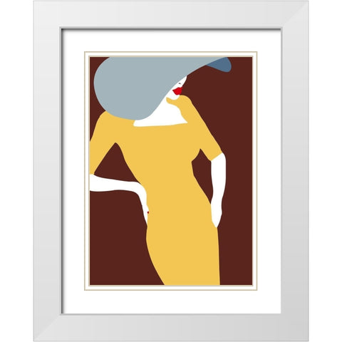 Lady No. 17 White Modern Wood Framed Art Print with Double Matting by Salvadori, Sean