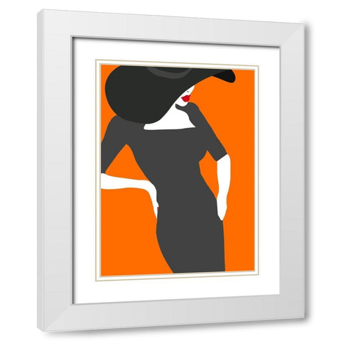 Lady No. 18 White Modern Wood Framed Art Print with Double Matting by Salvadori, Sean