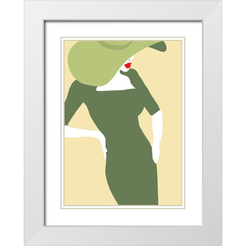Lady No. 20 White Modern Wood Framed Art Print with Double Matting by Salvadori, Sean