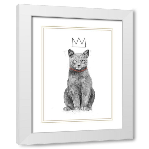 King of Everything White Modern Wood Framed Art Print with Double Matting by Solti, Balazs