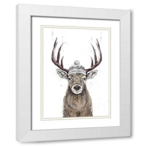 Lets Go Outside White Modern Wood Framed Art Print with Double Matting by Solti, Balazs