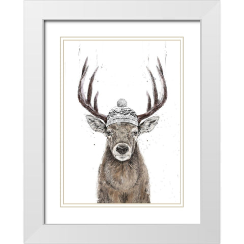 Lets Go Outside White Modern Wood Framed Art Print with Double Matting by Solti, Balazs